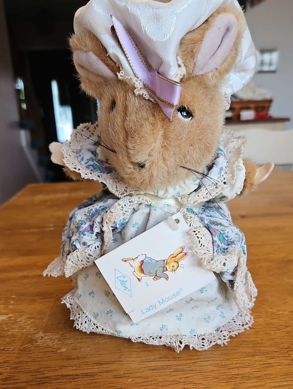 Lady Mouse Plush in Tan with Floral Dress - Lady Mouse Collection